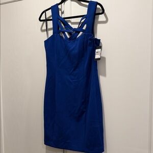 Guess Royal Blue Crisscross Mini Dress